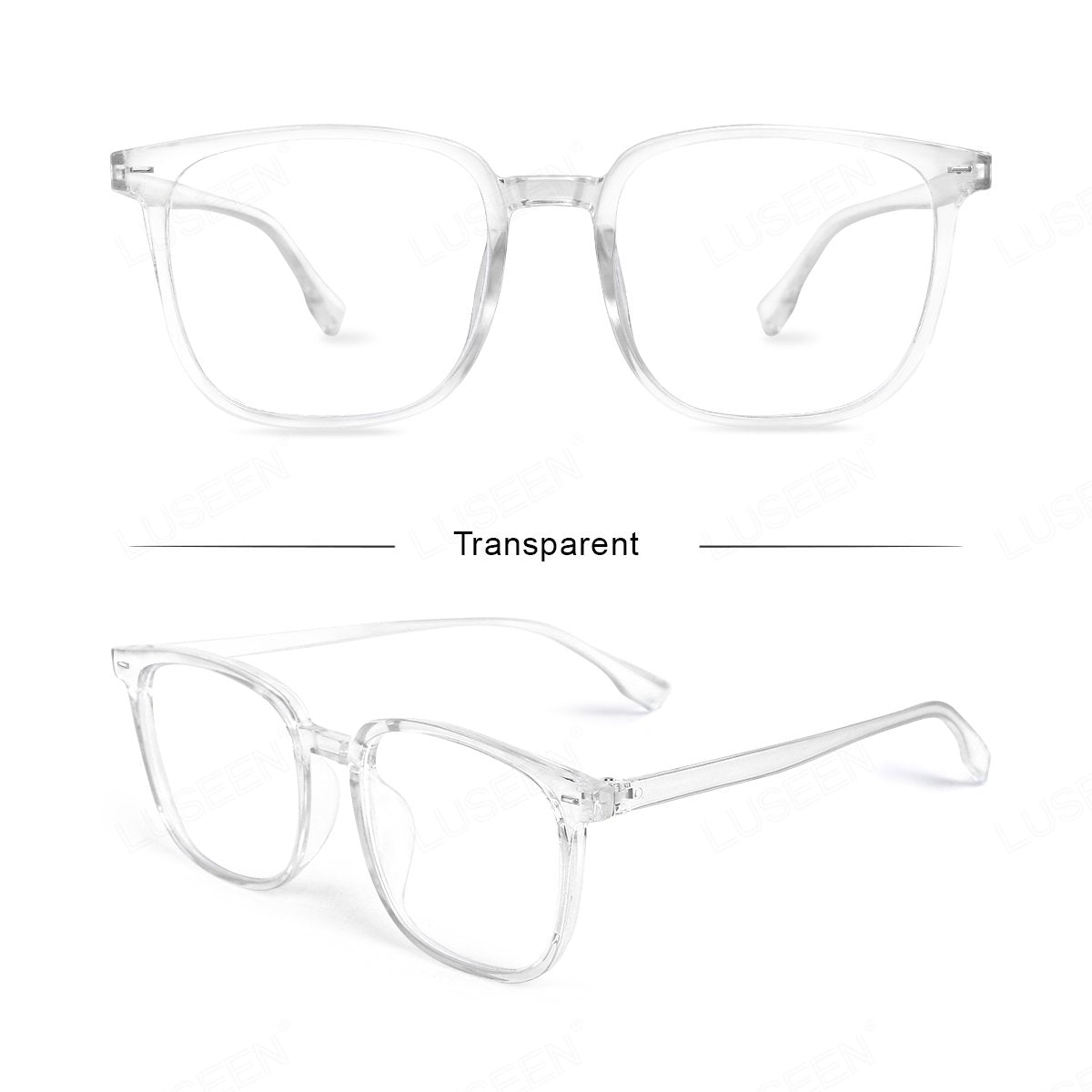 LUSEEN AG2279 Black frame Glasses Photochromic and Anti Radiation Square Full Rim Y2K Retro Eyeglass For Men and Women