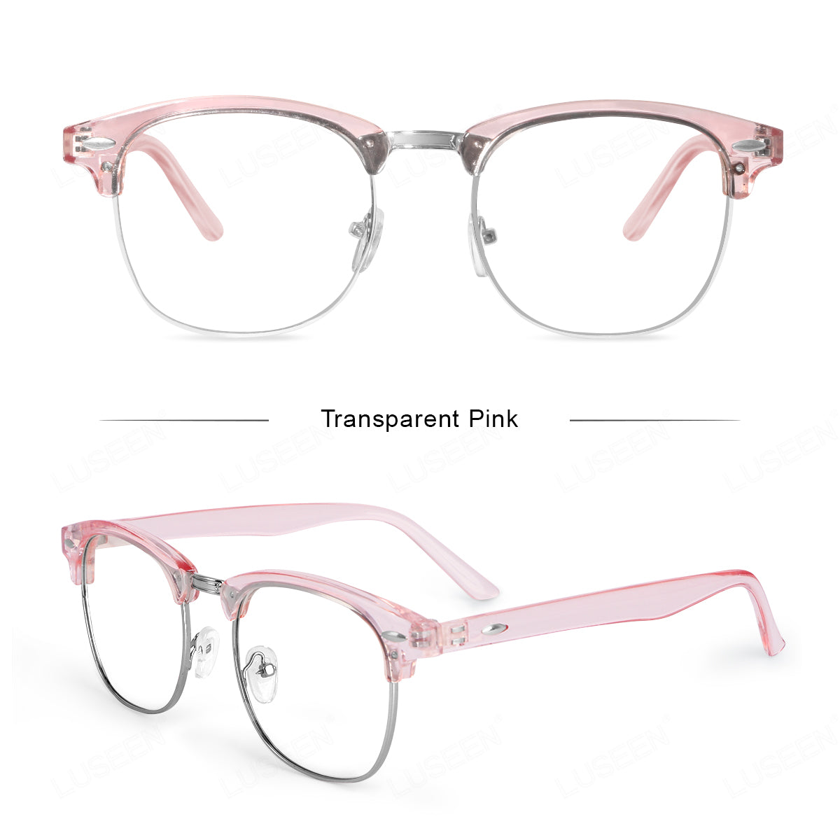 LUSEEN Eyeglass Photochromic Anti Radiation Browline Eyeglasses Antirad Eye Glasses for Men and Women AG2230