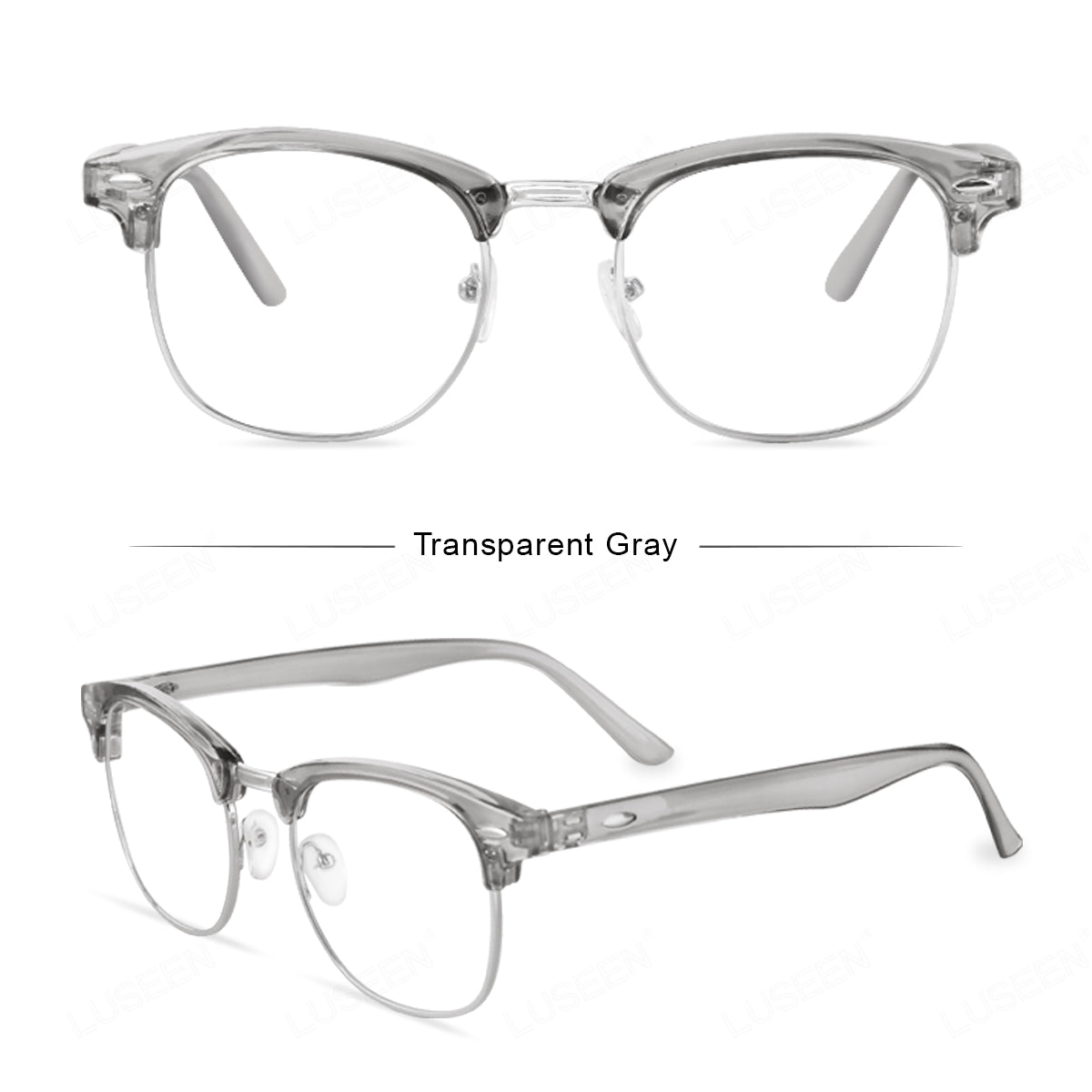 LUSEEN Eyeglass Photochromic Anti Radiation Browline Eyeglasses Antirad Eye Glasses for Men and Women AG2230