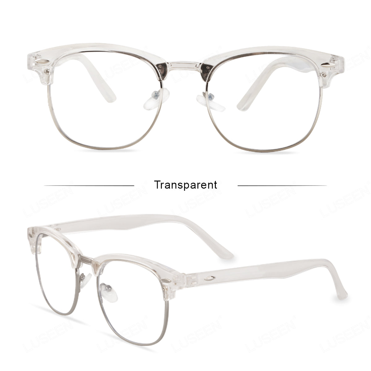 LUSEEN Eyeglass Photochromic Anti Radiation Browline Eyeglasses Antirad Eye Glasses for Men and Women AG2230