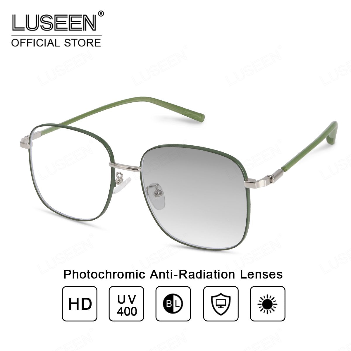 LUSEEN AG2265 Photochromic Anti-Radiation Eyeglasses Shades For Women Men Replaceable Lens Fashion OOTD