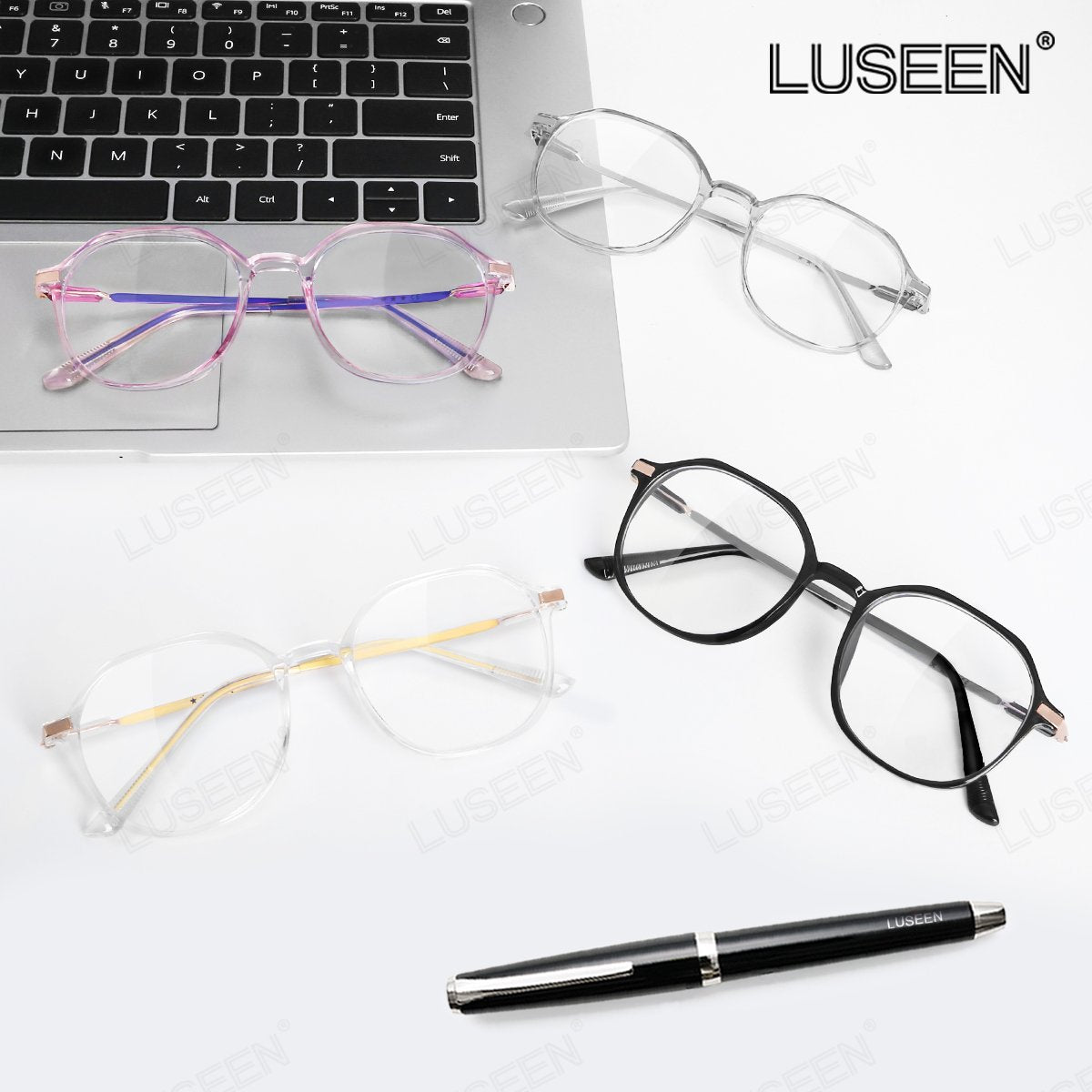 LUSEEN AG2257 Unisex Photochromic Anti Radiation Fashion Eyeglass Shades For Men Women Sunglasses For Round Face