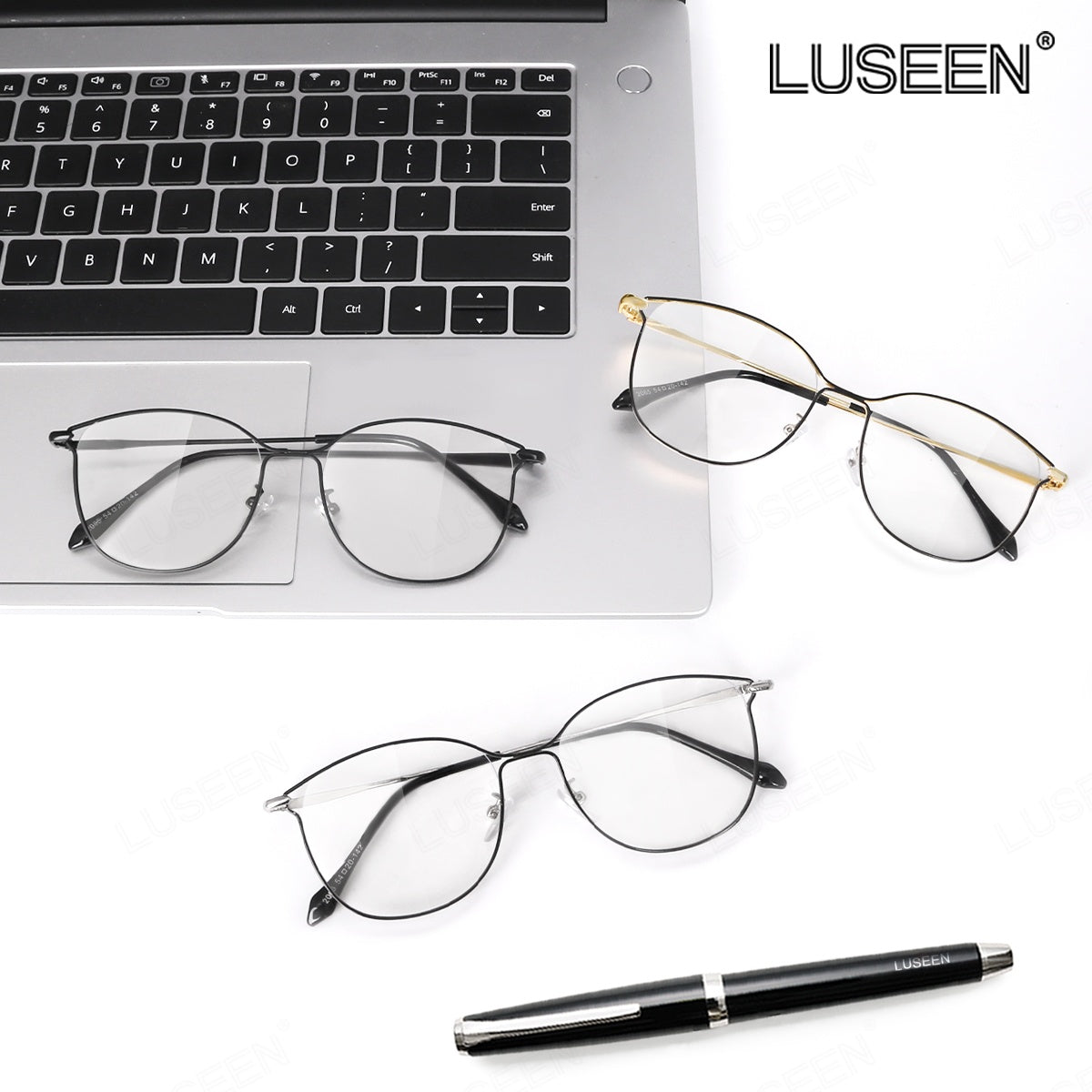 LUSEEN AG2249 Anti-Radiation Photochromic Eyeglasses For Men Women Cat Eye Fashion Eyecare