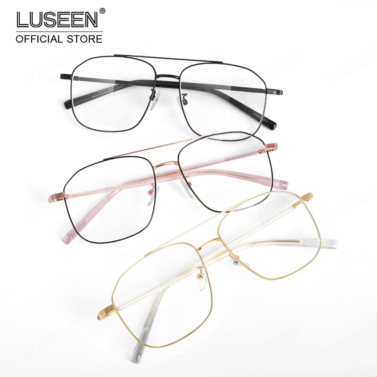 LUSEEN AG2234 Photochromic Anti Radiation Eyeglass Unisex Full Rim Student Replaceable Lenses Fashion Glasses
