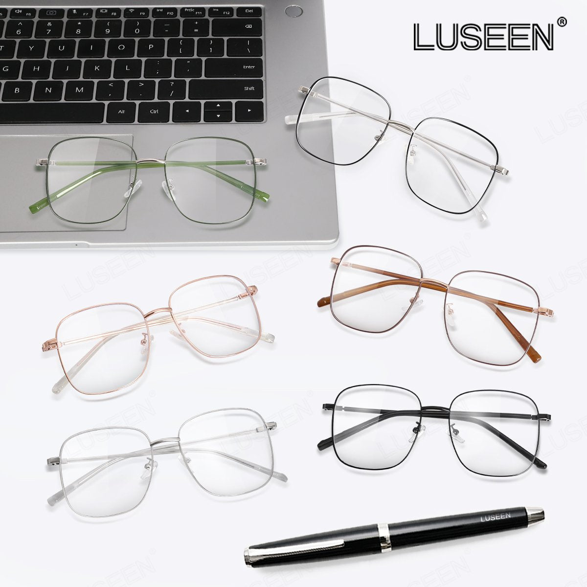 LUSEEN AG2265 Photochromic Anti-Radiation Eyeglasses Shades For Women Men Replaceable Lens Fashion OOTD