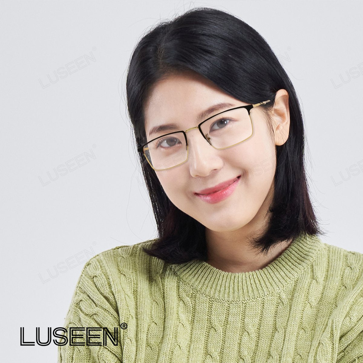 LUSEEN Anti Radiation Photochromic Eyeglass Sunglasses AG2251 Shades for Men Women Vintage Fashion Student Round Face Unisex Summer Outfit Resin Eyewear