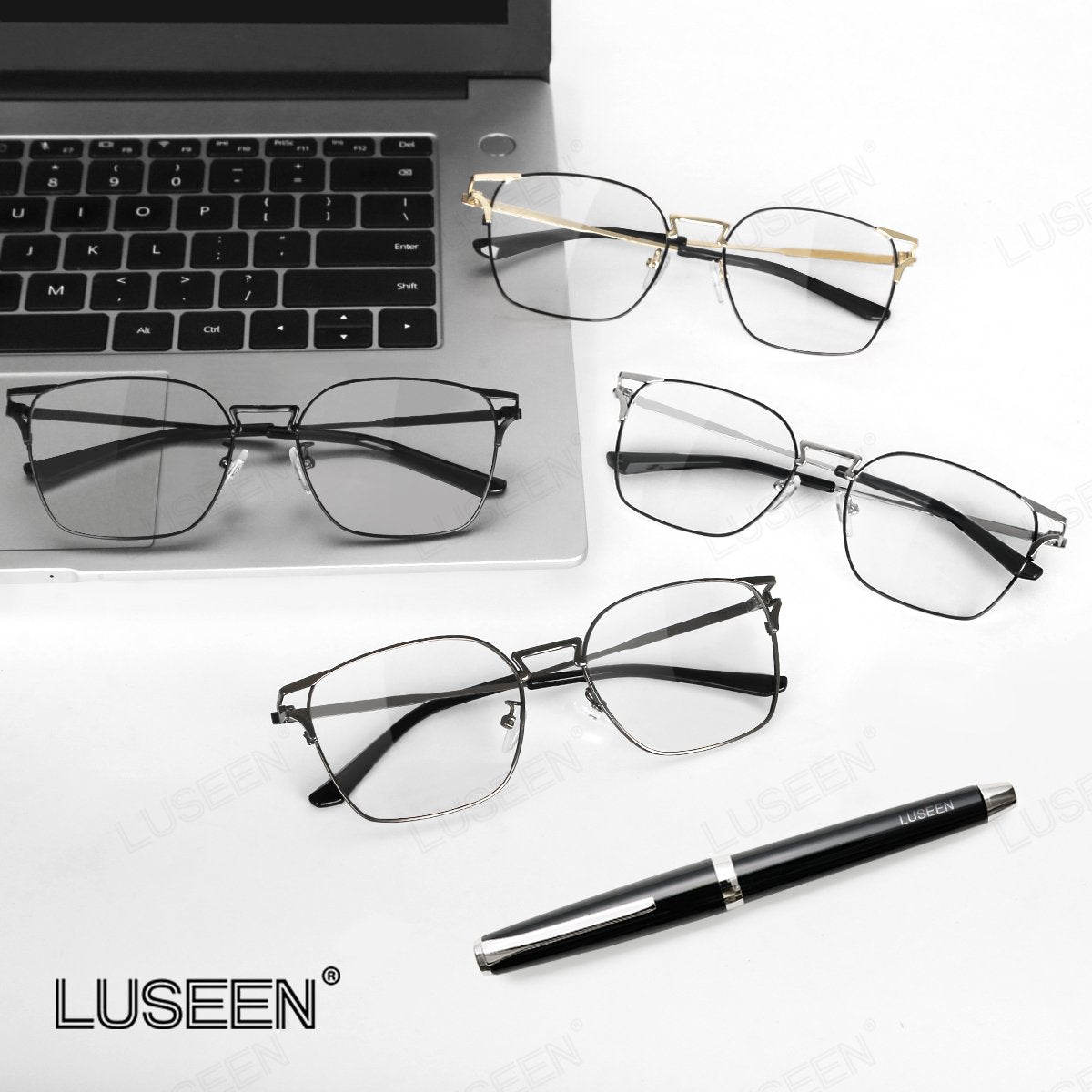 LUSEEN AG2236 Photochromic Anti-Radiation Eyeglasses Rectangle Shades For Women Man Eyeglass Anti Blue Ray Hot Sale Fashion Glasses
