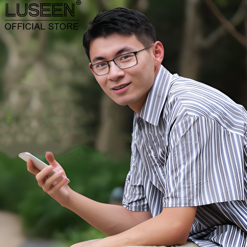 LUSEEN Anti Radiation Photochromic Eyeglass Sunglasses AG2251 Shades for Men Women Vintage Fashion Student Round Face Unisex Summer Outfit Resin Eyewear