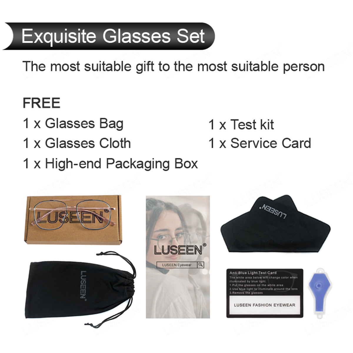 LUSEEN AG2234 Photochromic Anti Radiation Eyeglass Unisex Full Rim Student Replaceable Lenses Fashion Glasses