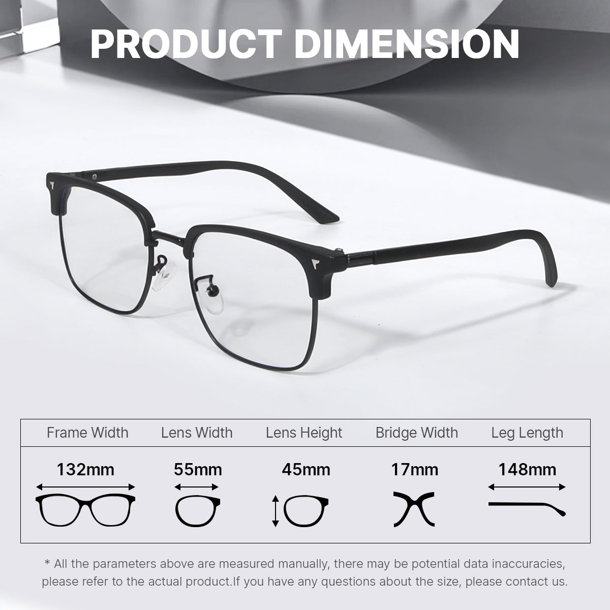 LUSEEN AG2262 Photochromic Eyeglass Shades for Men Women Anti Radiation Sunglasses Vintage Fashion Student Round Face Unisex Summer Outfit Resin Eyewear Browline Eyeglasses