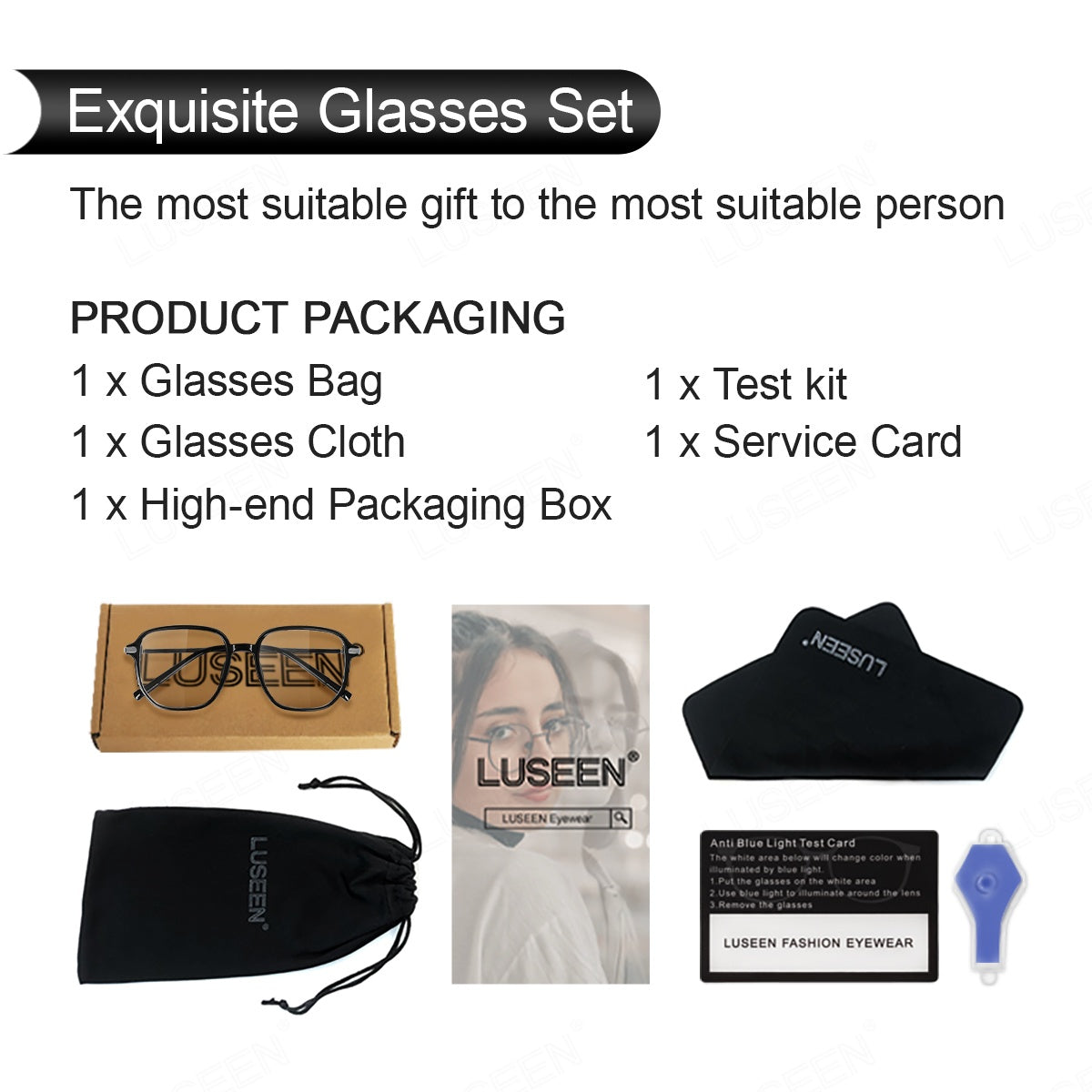 LUSEEN AG2266 Anti-Radiation Photochromic Eyeglasses For Men Women Oversized Full Rim AG2266