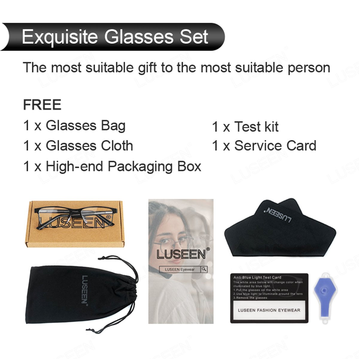LUSEEN AG2244 Anti Radiation Photochromic Eyeglass Unisex Neutral Student Resin Full Rim Fashion Square Frame Glasses
