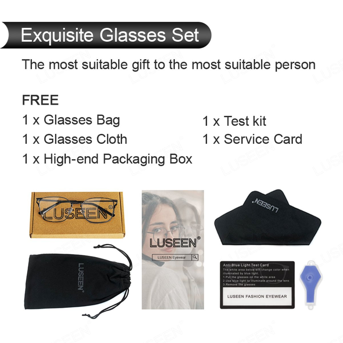 LUSEEN AG2236 Photochromic Anti-Radiation Eyeglasses Rectangle Shades For Women Man Eyeglass Anti Blue Ray Hot Sale Fashion Glasses