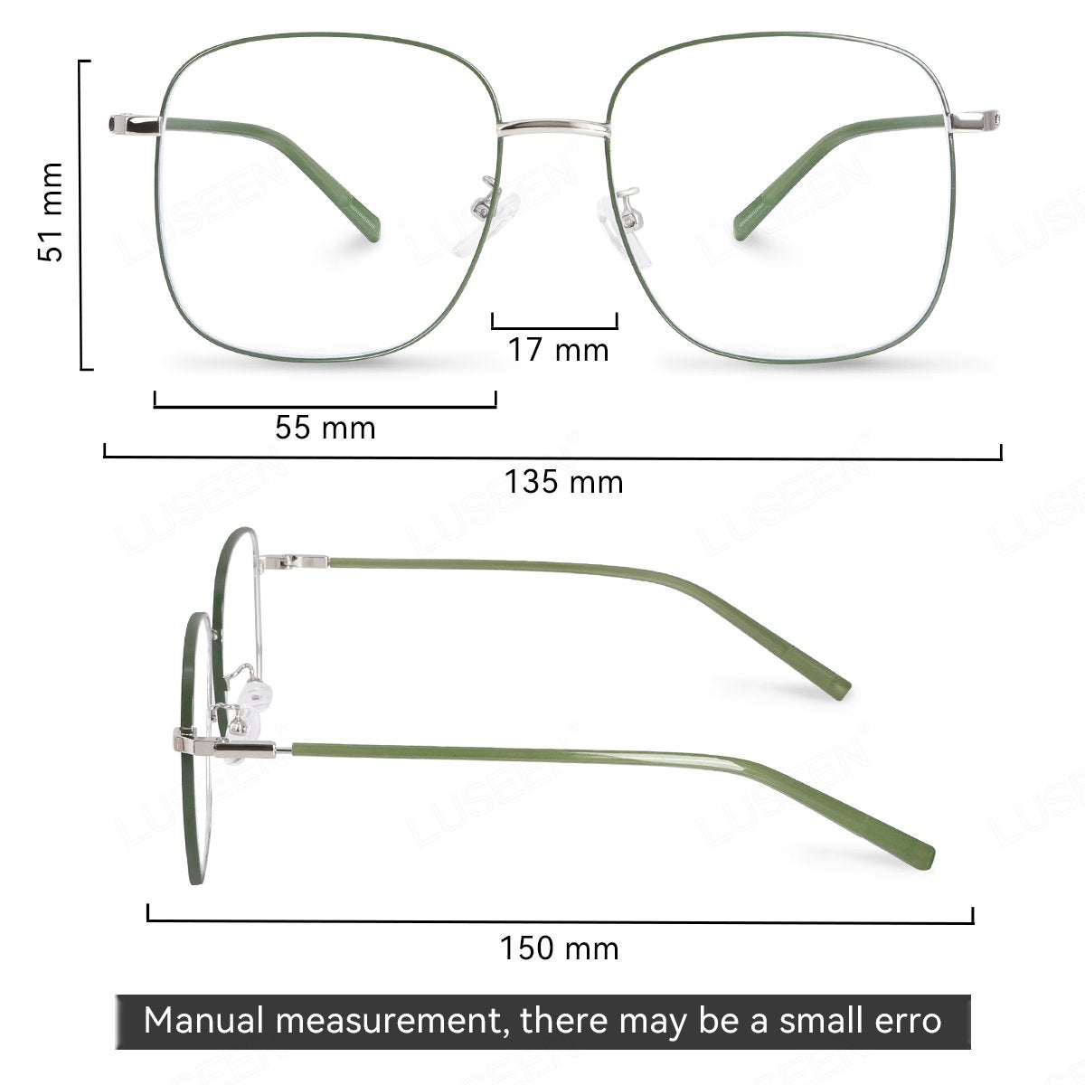 LUSEEN AG2265 Photochromic Anti-Radiation Eyeglasses Shades For Women Men Replaceable Lens Fashion OOTD