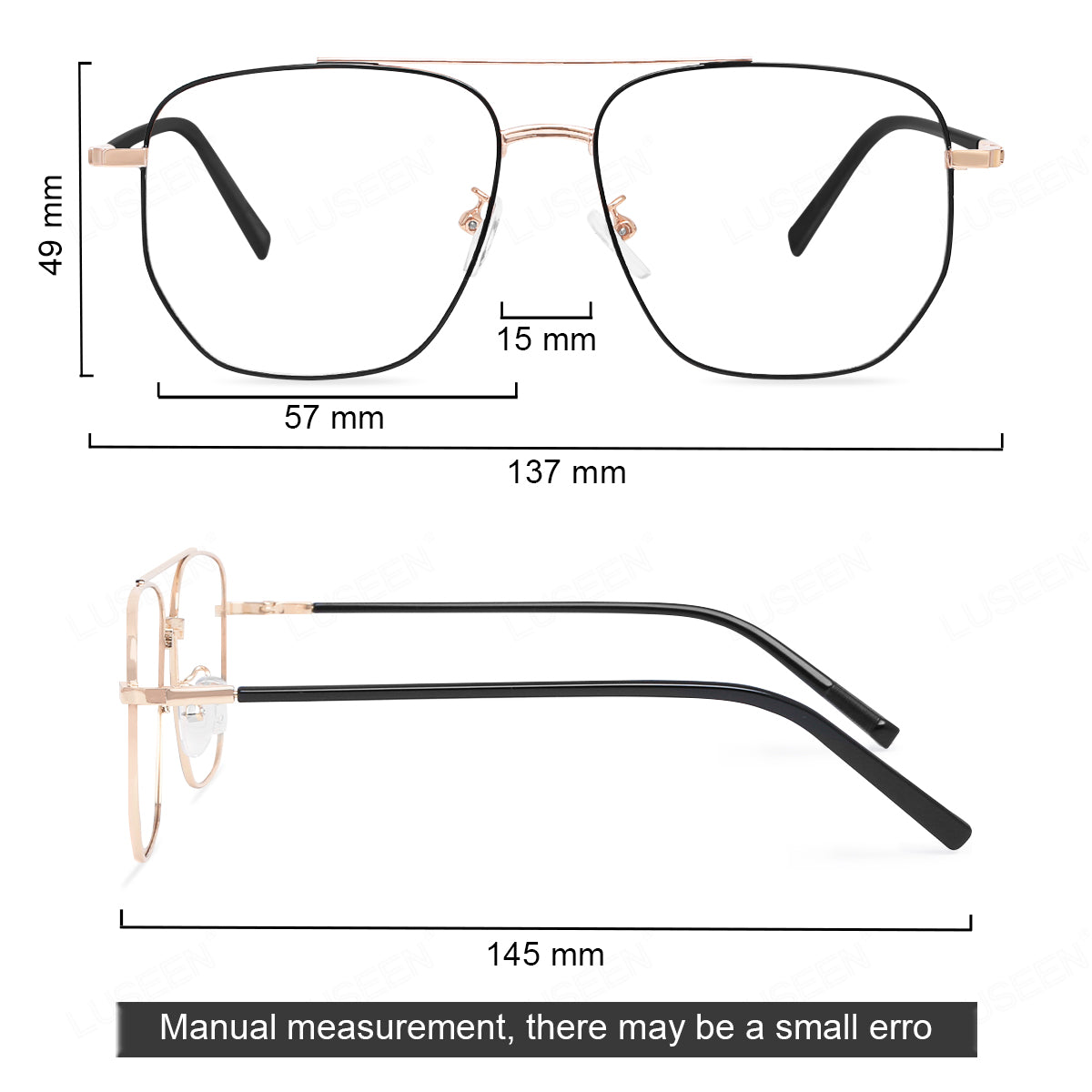 LUSEEN AG2233 New Anti Radiation Glasses Photochromic Computer Glasses Metallic Frame Replaceable Lens Fashion Unisex Glasses