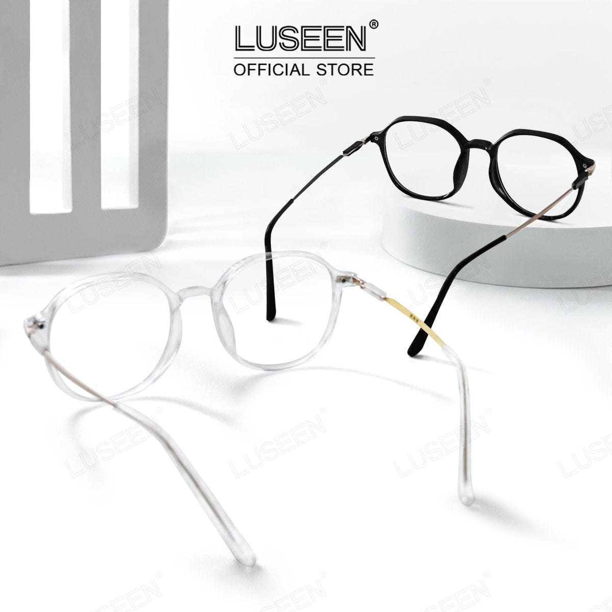 LUSEEN AG2257 Unisex Photochromic Anti Radiation Fashion Eyeglass Shades For Men Women Sunglasses For Round Face