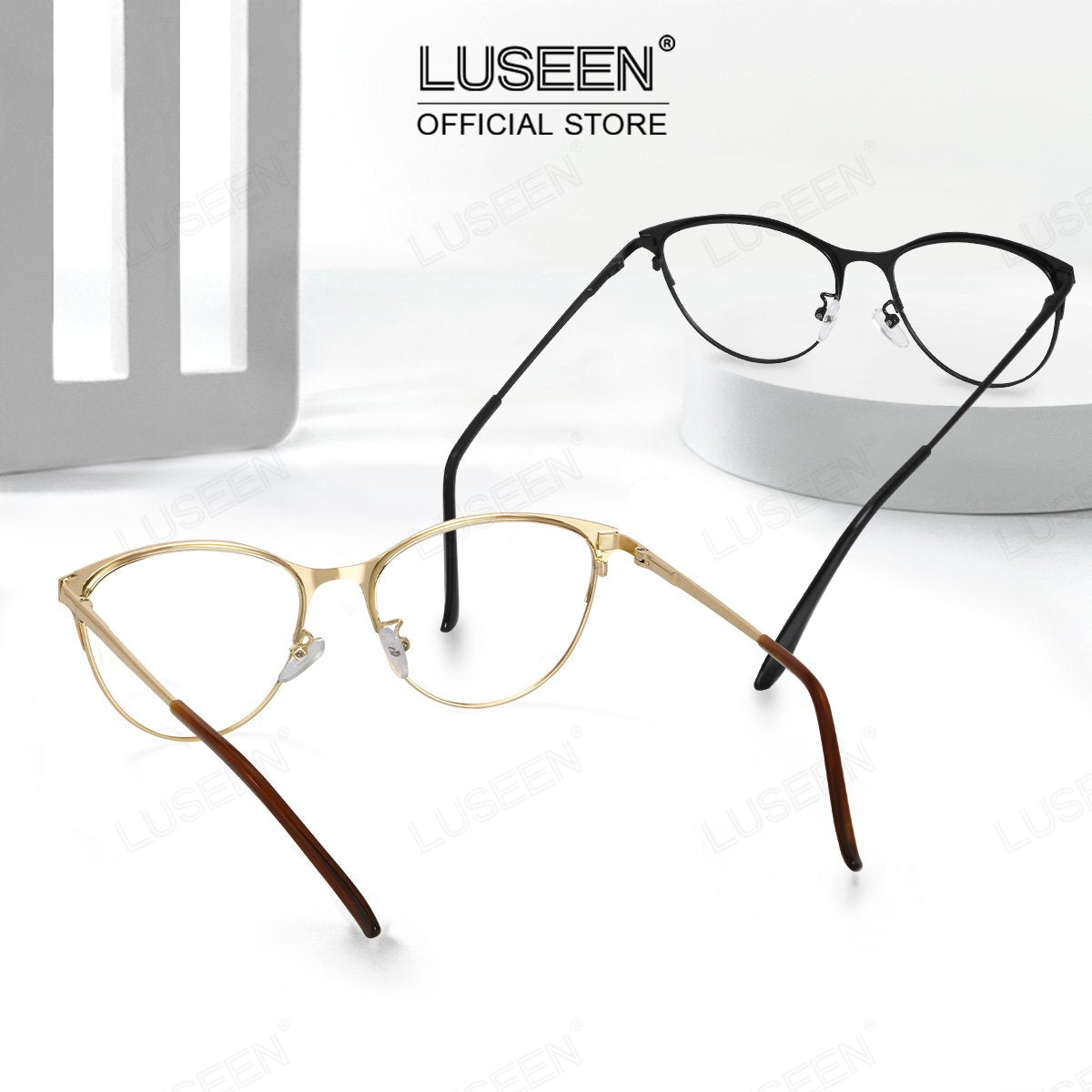 LUSEEN AG2243 Unisex Photochromic Anti Radiation Eyeglass Shades For Men Women Sunglasses Cat Eye For Round Face For Beach Eyewear Frames