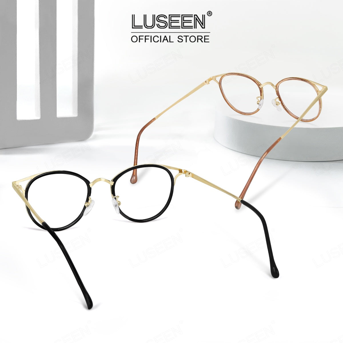 LUSEEN AG2269 Photochromic Anti Radiation Eyeglass for Men Women Anti Blue Light Replaceable Type Fashion Glasses