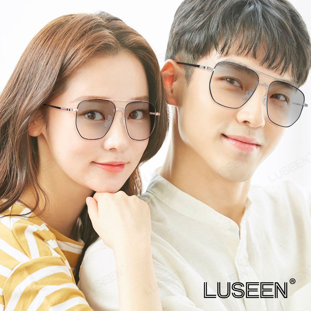 LUSEEN AG2233 New Anti Radiation Glasses Photochromic Computer Glasses Metallic Frame Replaceable Lens Fashion Unisex Glasses