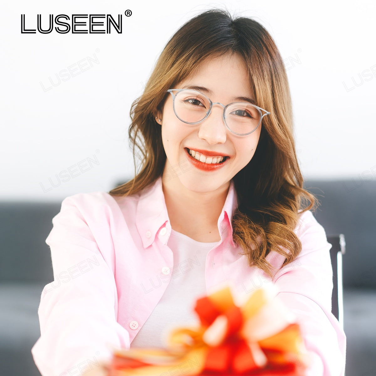 LUSEEN AG2269 Photochromic Anti Radiation Eyeglass for Men Women Anti Blue Light Replaceable Type Fashion Glasses
