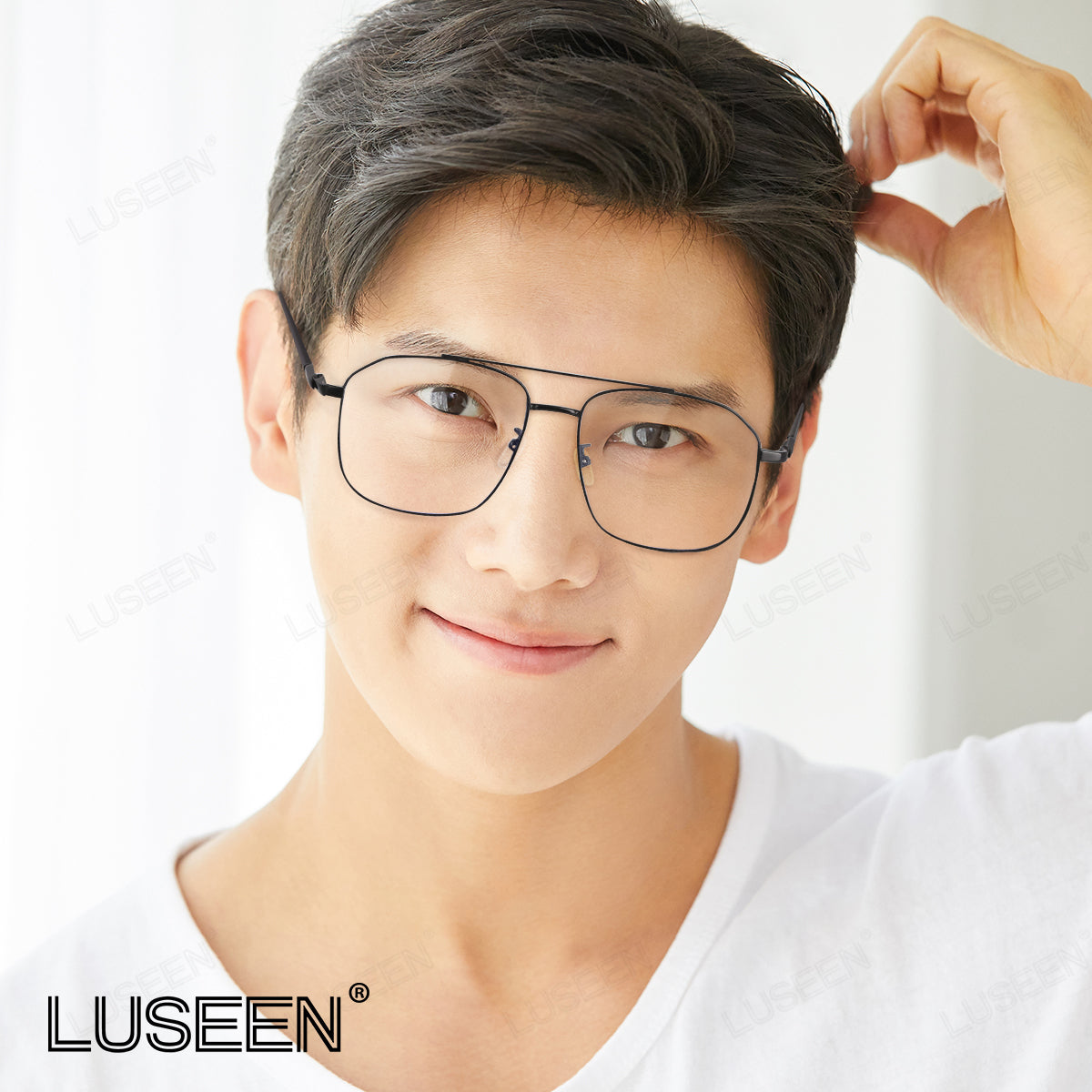 LUSEEN AG2234 Photochromic Anti Radiation Eyeglass Unisex Full Rim Student Replaceable Lenses Fashion Glasses