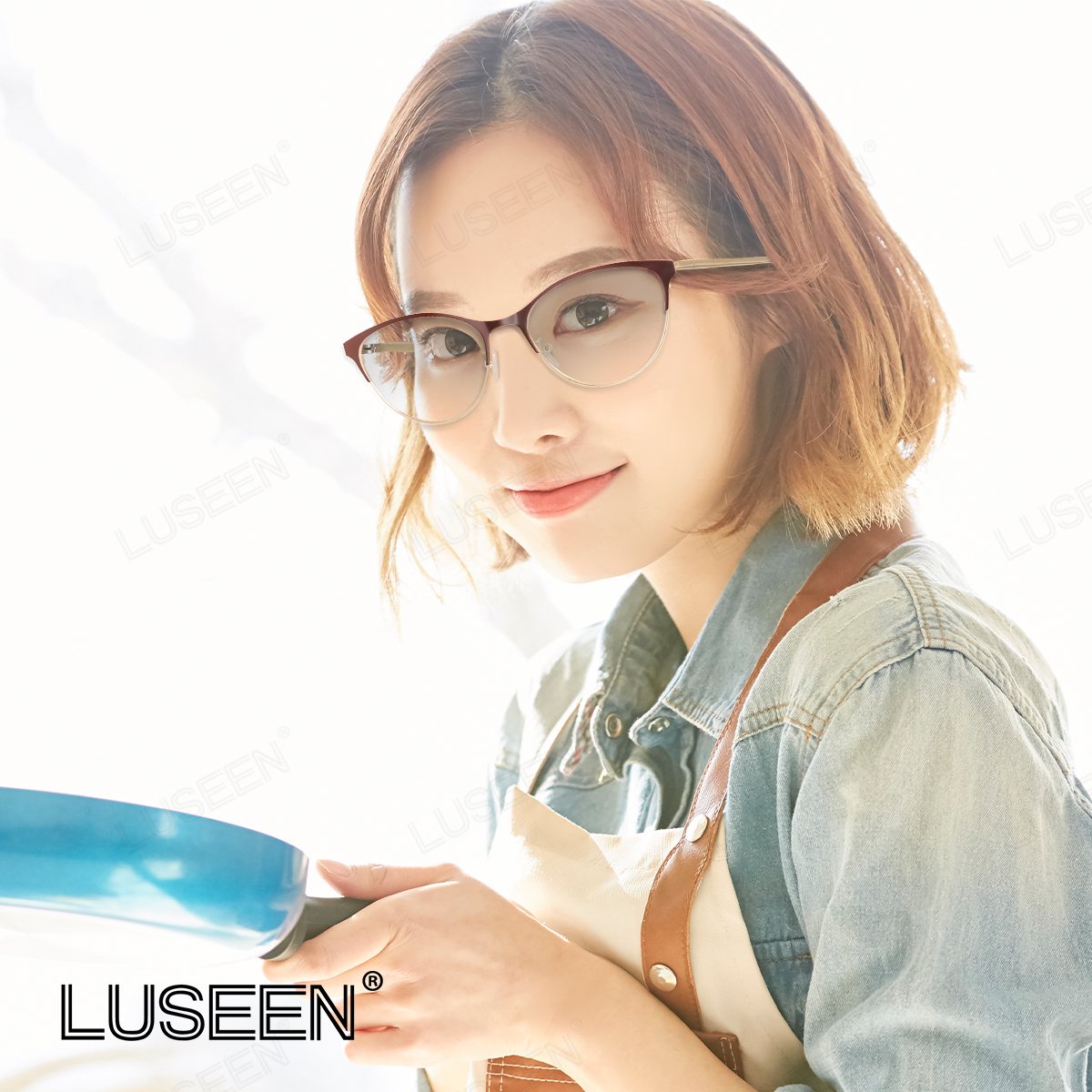LUSEEN AG2243 Unisex Photochromic Anti Radiation Eyeglass Shades For Men Women Sunglasses Cat Eye For Round Face For Beach Eyewear Frames