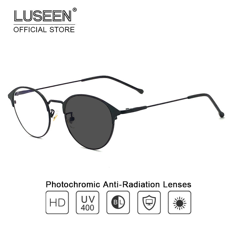 LUSEEN Photochromic Anti Radiation Eyeglass para sa Lalaki at Babae na Anti Blue Ray Eye Glasses UV400 AG2201
