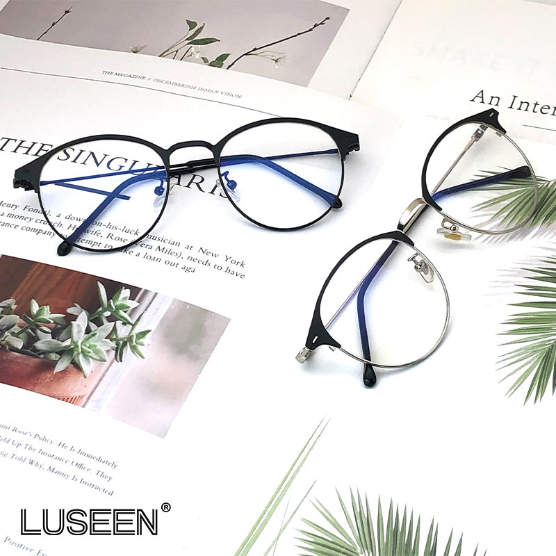 LUSEEN Salamin Photochromic Anti Blue Ray Anti Radiation Eyeglass Para sa Lalaki At Babae UV400 AG2202