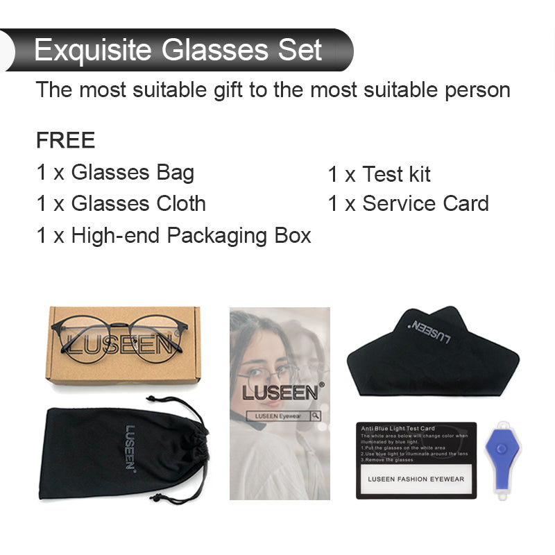 LUSEEN Salamin Photochromic Anti Blue Ray Anti Radiation Eyeglass Para sa Lalaki At Babae UV400 AG2202