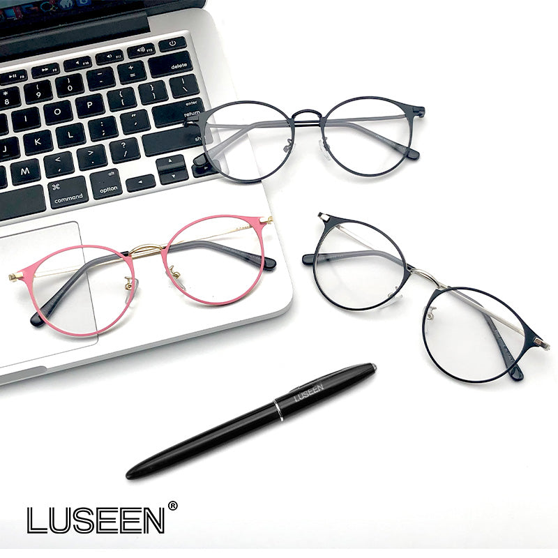 LUSEEN Anti Radiation Photochromic Eyeglasses para sa Kababaihan Mga Lalaki na Napalitan ng Lens Computer Blue Light na Salamin AG2208