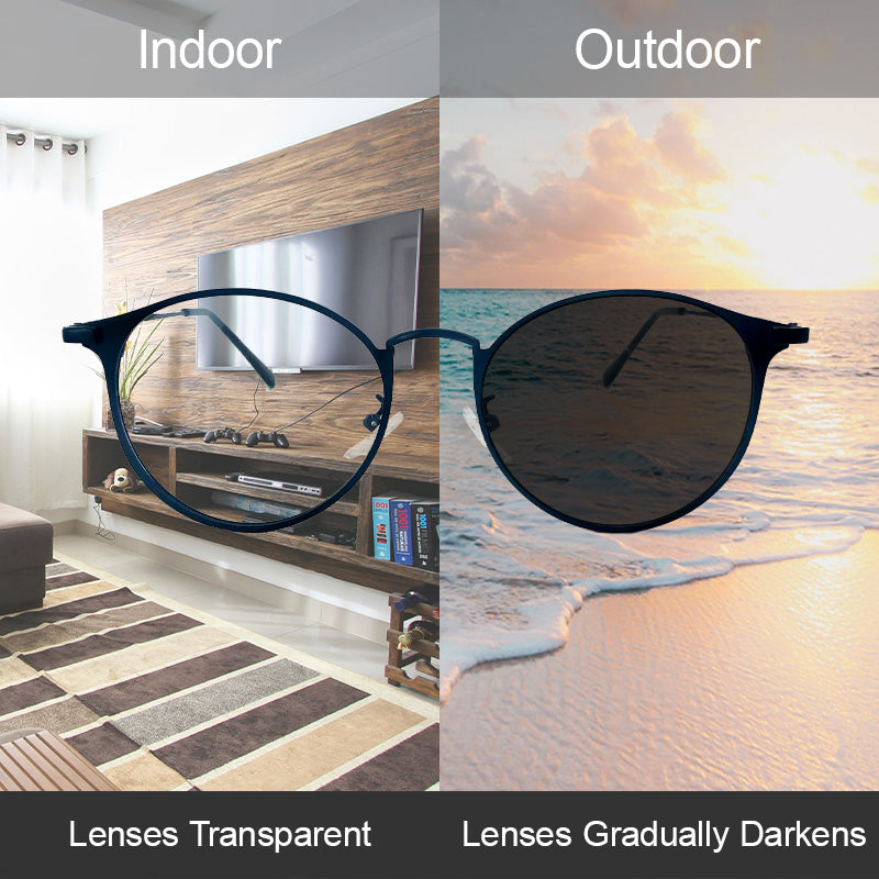 LUSEEN Anti Radiation Photochromic Eyeglasses para sa Kababaihan Mga Lalaki na Napalitan ng Lens Computer Blue Light na Salamin AG2208