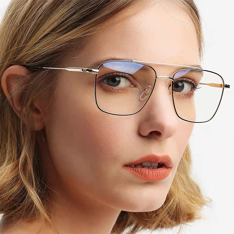 LUSEEN Anti Radiation Eyeglass Photochromic Eye Glasses para sa Babae at Lalaki na Mapapalitang Lens UV400 Eyeglasses AG2215