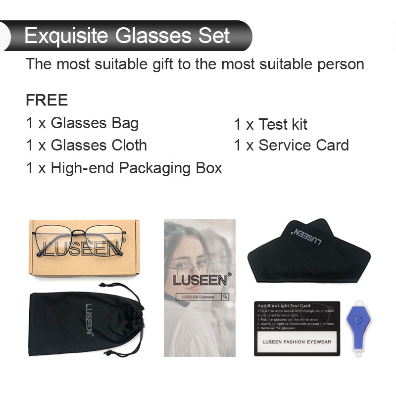 LUSEEN Anti Radiation Photochromic Eyeglass para sa Babae Lalaki Anti Blue Light Eye Glasses AG2217