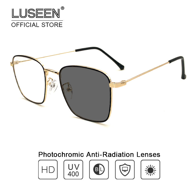 LUSEEN Anti Radiation Photochromic Eyeglass para sa Babae Lalaki Anti Blue Light Eye Glasses AG2217