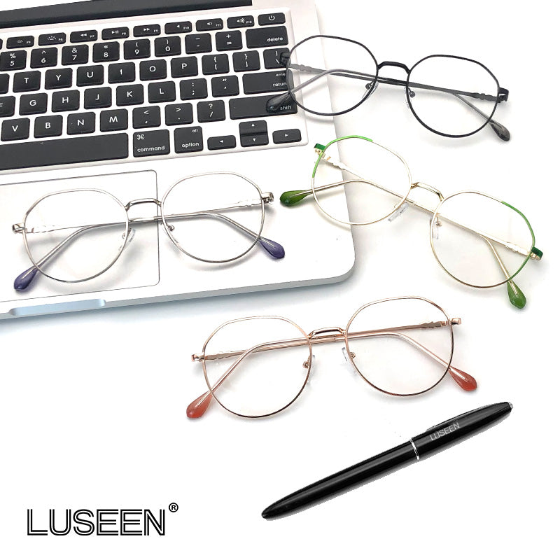 LUSEEN Photochromic Anti Radiation Salamin sa Mata Metal Computer Anti Blue Light Salamin Para sa Babae AG2218