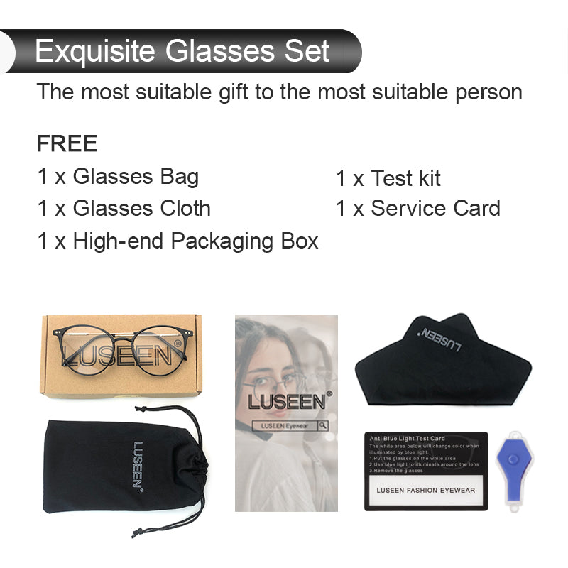 LUSEEN Anti Radiation Eyeglass Photochromic Computer Eye Glasses para sa Mga Lalaki at Babae AG2220