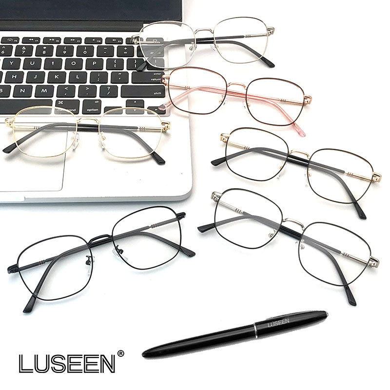 LUSEEN Anti Radiation Eyeglass Para sa Babae at Lalaki Photochromic na Mapapalitang Lens Eye Glasses Anti Blue Light Glass AG2224