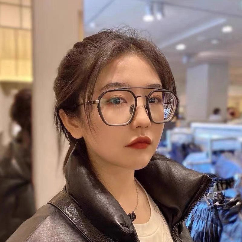 LUSEEN Photochromic Anti Radiation Eyeglass Para sa Babae Mga Lalaki Transition Eyewear Napalitan ng Lens Oversized Eye Glasses AG2225