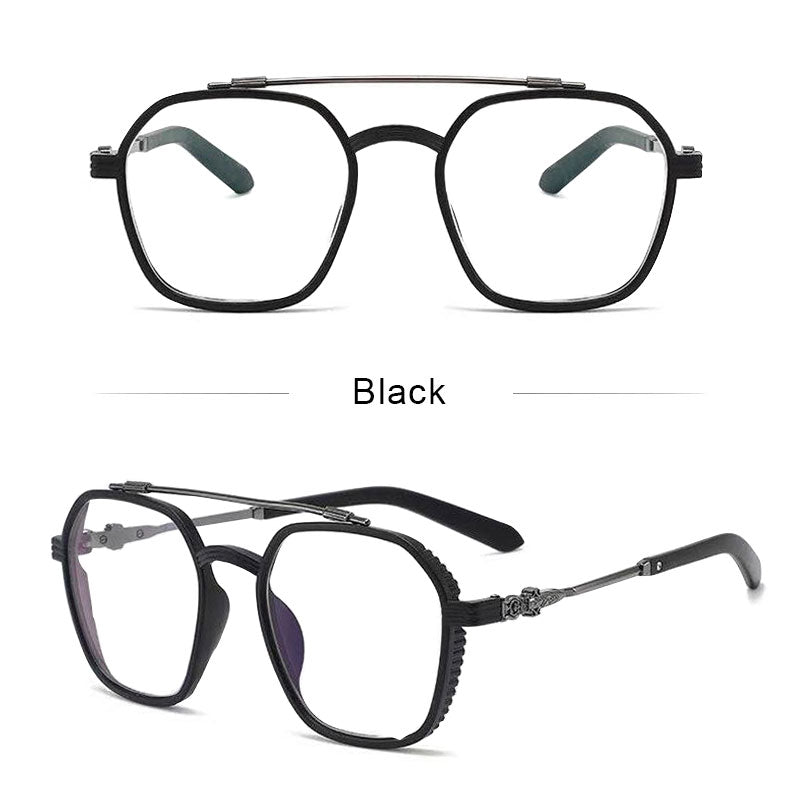 LUSEEN Photochromic Anti Radiation Eyeglass Para sa Babae Mga Lalaki Transition Eyewear Napalitan ng Lens Oversized Eye Glasses AG2225