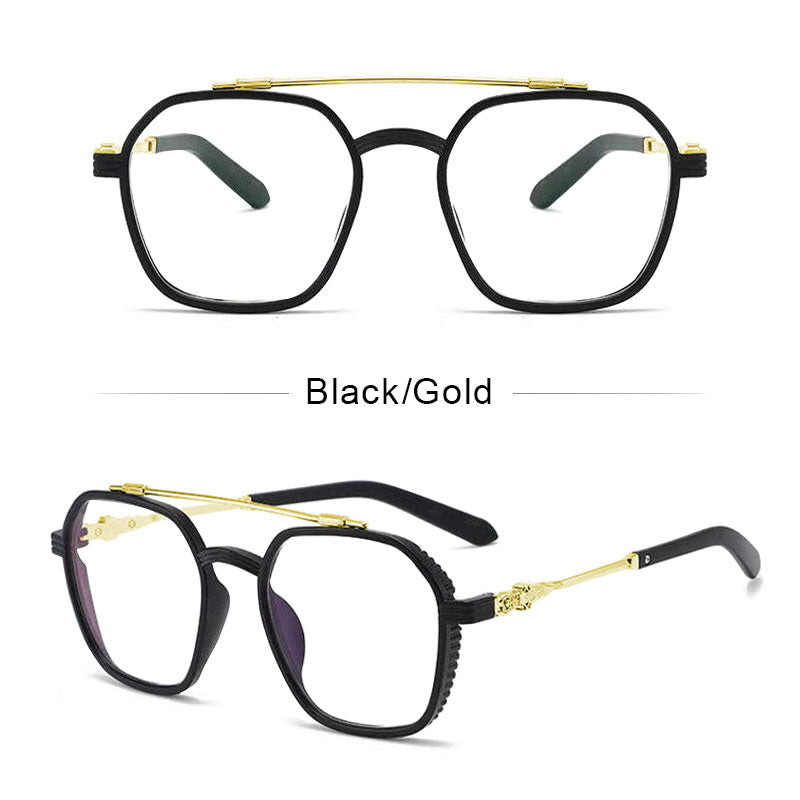 LUSEEN Photochromic Anti Radiation Eyeglass Para sa Babae Mga Lalaki Transition Eyewear Napalitan ng Lens Oversized Eye Glasses AG2225
