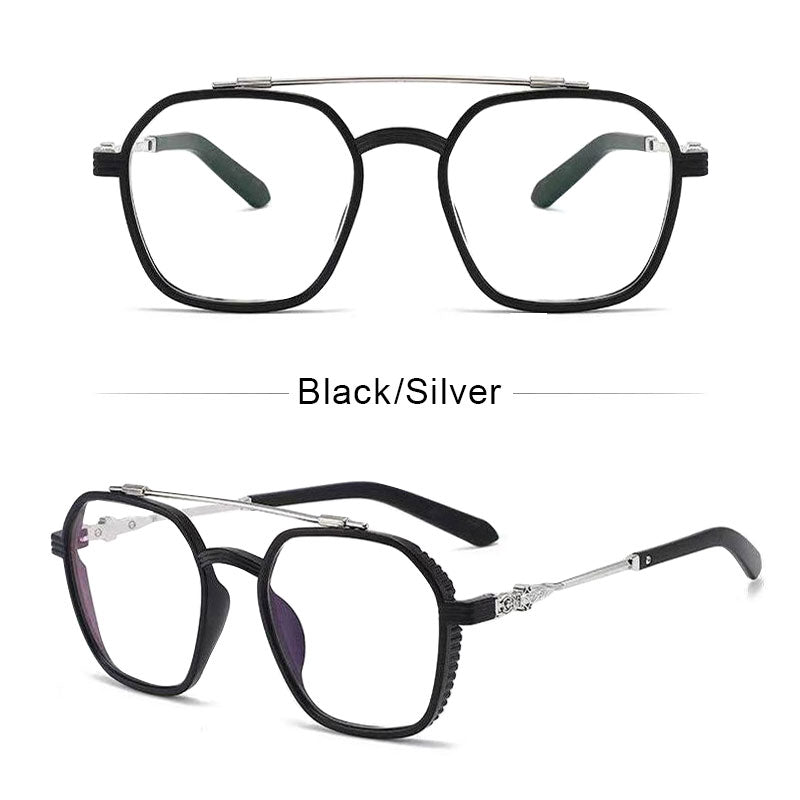 LUSEEN Photochromic Anti Radiation Eyeglass Para sa Babae Mga Lalaki Transition Eyewear Napalitan ng Lens Oversized Eye Glasses AG2225