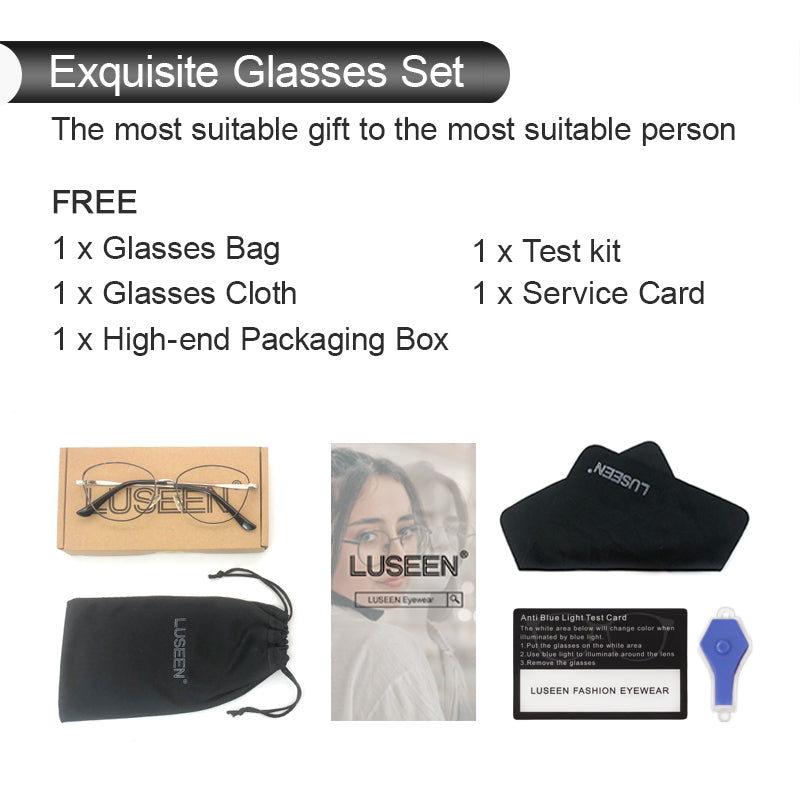 LUSEEN Anti Radiation Eyeglass Photochromic Cat Eye Glasses Para sa Babae Retro Metal Frame Eyeglasses AG2227