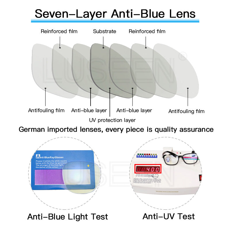 LUSEEN Anti Radiation Eye Glasses para sa mga Bata Anti Rad Eye Glasses na may Case Protect Eyewear para sa Mga Lalaki at Babae AG3201