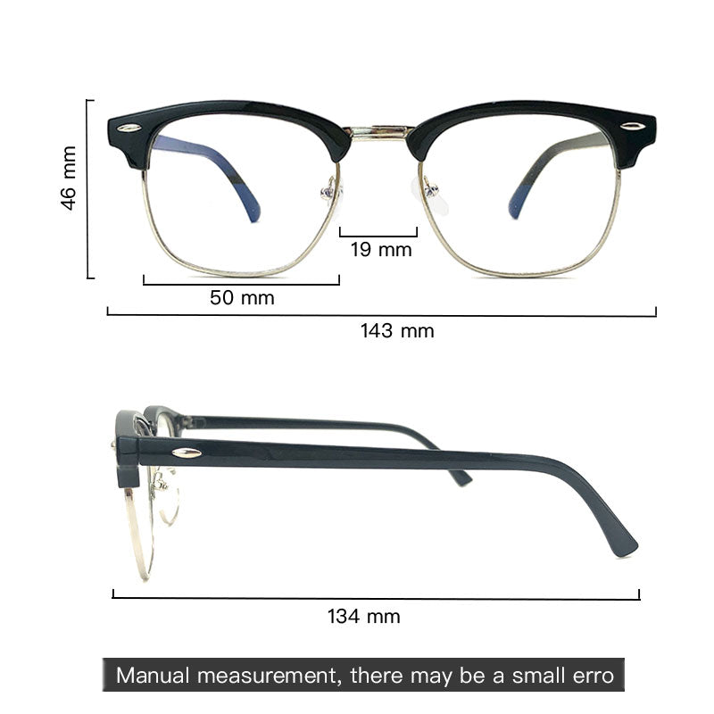 LUSEEN Eyewear Square Anti Radiation Replaceable Lens para sa Mga Lalaki at Babae AG8802