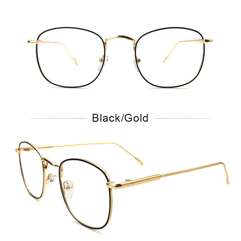 LUSEEN Anti Radiation Eyeglass Para sa Babae At Lalaki Metallic Frame Glasses Napalitan ng Lens Eyeglasses Frames AG8805