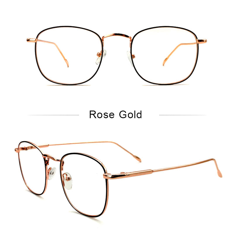 LUSEEN Anti Radiation Eyeglass Para sa Babae At Lalaki Metallic Frame Glasses Napalitan ng Lens Eyeglasses Frames AG8805