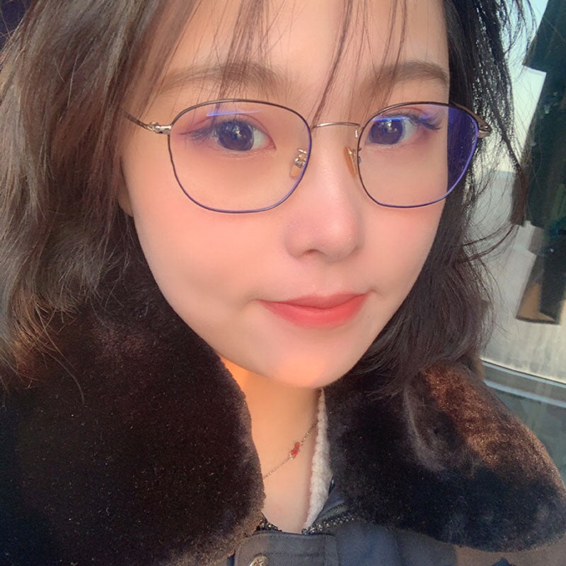 LUSEEN Anti Radiation Eyeglass Para sa Babae At Lalaki Metallic Frame Glasses Napalitan ng Lens Eyeglasses Frames AG8805