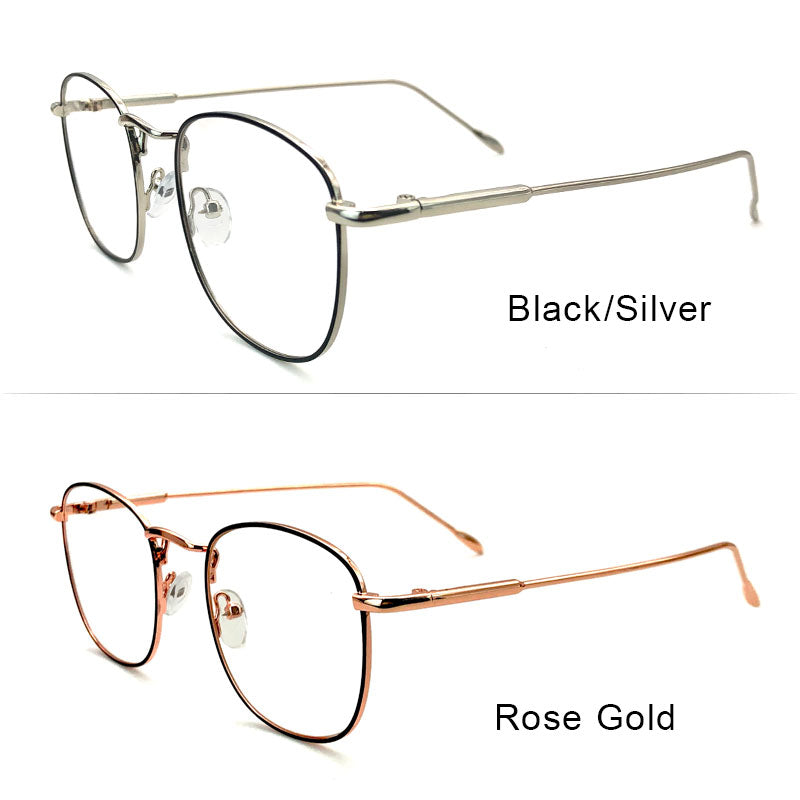 LUSEEN Anti Radiation Eyeglass Para sa Babae At Lalaki Metallic Frame Glasses Napalitan ng Lens Eyeglasses Frames AG8805