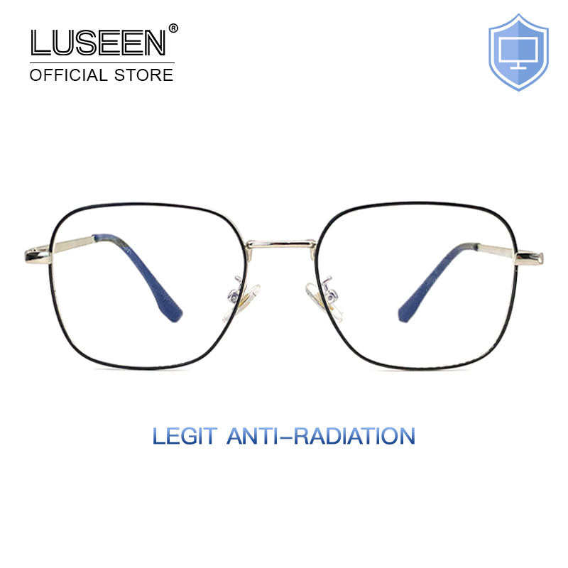 LUSEEN Anti Radiation Eye Glasses Anti Blue Lens Metallic Frame para sa Mga Lalaki at Babae AG8806