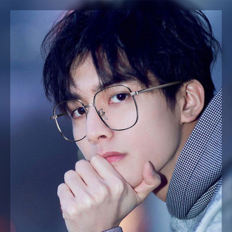 LUSEEN Anti Radiation Eye Glasses Anti Blue Lens Metallic Frame para sa Mga Lalaki at Babae AG8806